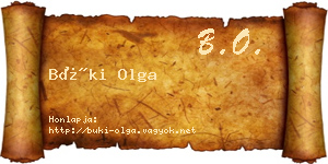 Büki Olga névjegykártya